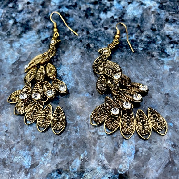 Jewelry - Gold plated Peacock Earrings